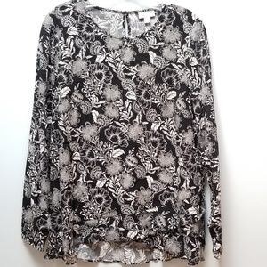 J. Jill Black and White Blouse Size Sm NWT